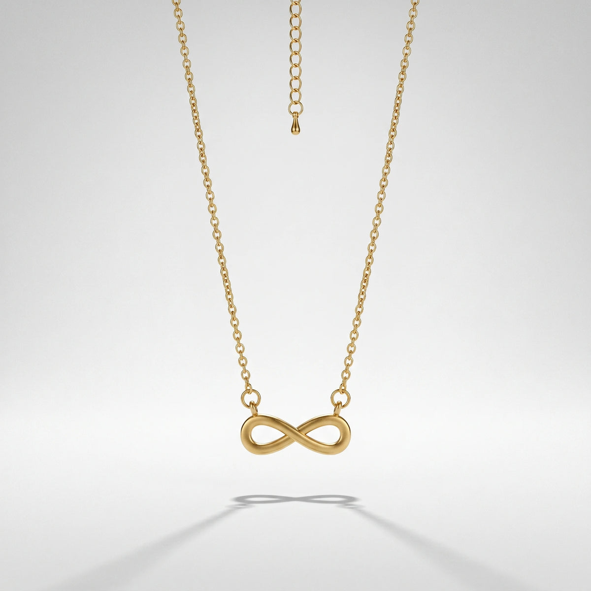 QIAOREN Dainty Infinity Pendant Necklace 18K Gold Plated Stainless Steel Cable Chain Tarnish Free Adjustable Layering Unisex