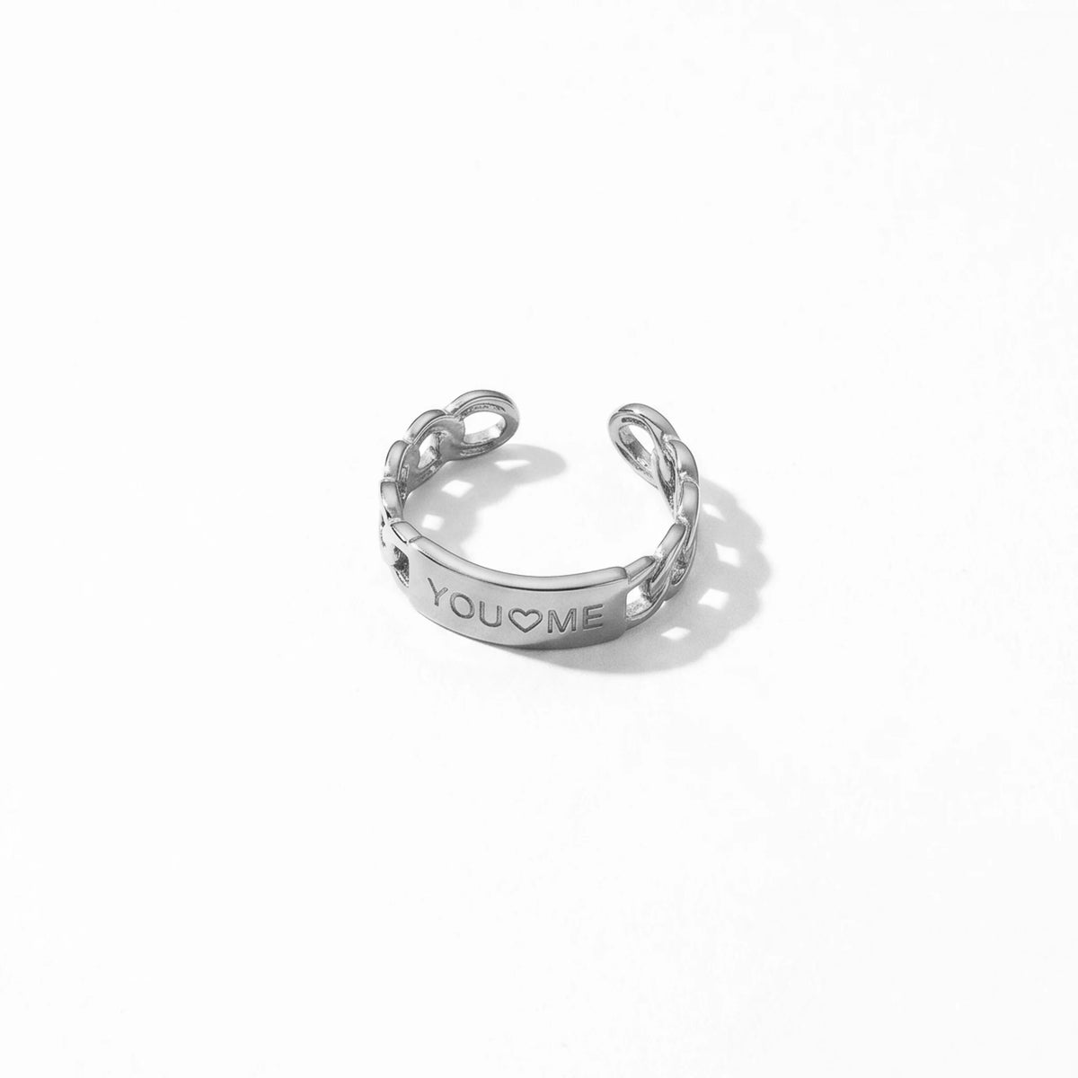 QIAOREN 10706 18K Gold Stainless Steel Adjustable Open Rings Braided Hammer Engraved Stackable Jewelry for Women