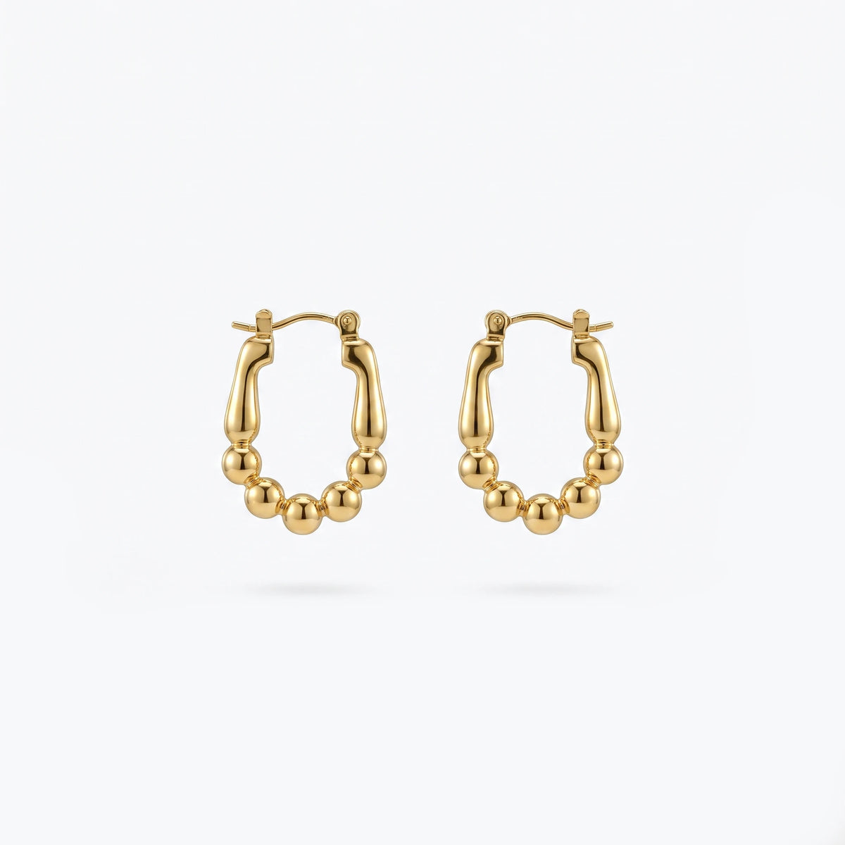 QIAOREN 13261 18K Gold PVD Plated Stainless Steel Hollow Four Pointed Polished Earring Hypoallergenic Dainty Daily Jewelry