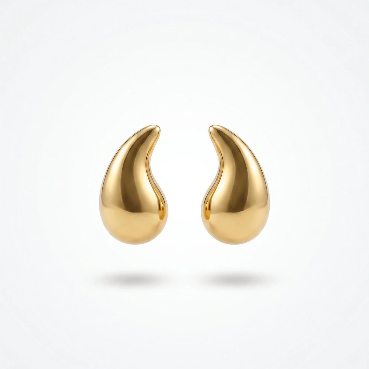 QIAOREN 13255 3 PCS Set  18K Gold Plated Stainless Steel Stud Earrings Set Hollow Square, Round CZ, Teardrop Tiny Ear Studs