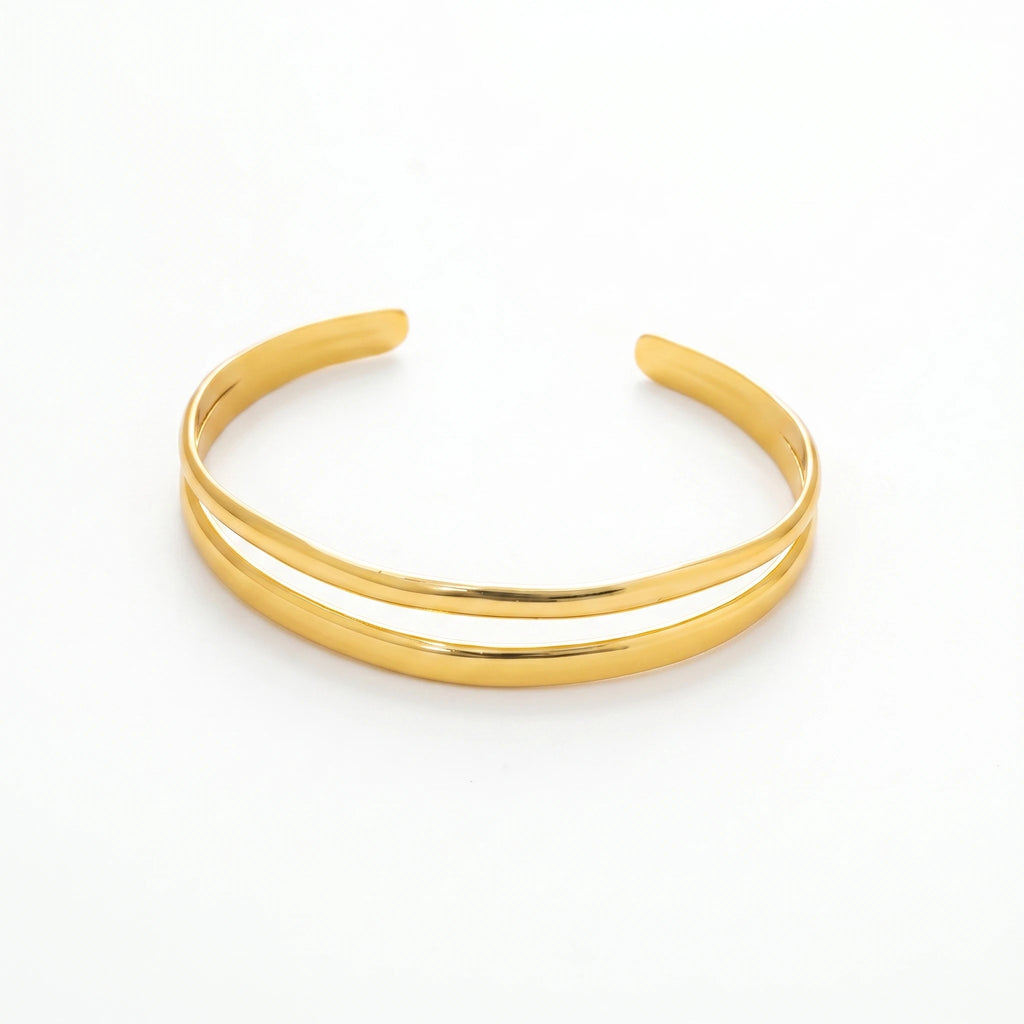 QIAOREN SKU9352 Gold Plated Adjustable Opening Butterfly Cuff Bracelet Fashion Body Jewelry for Women Gift
