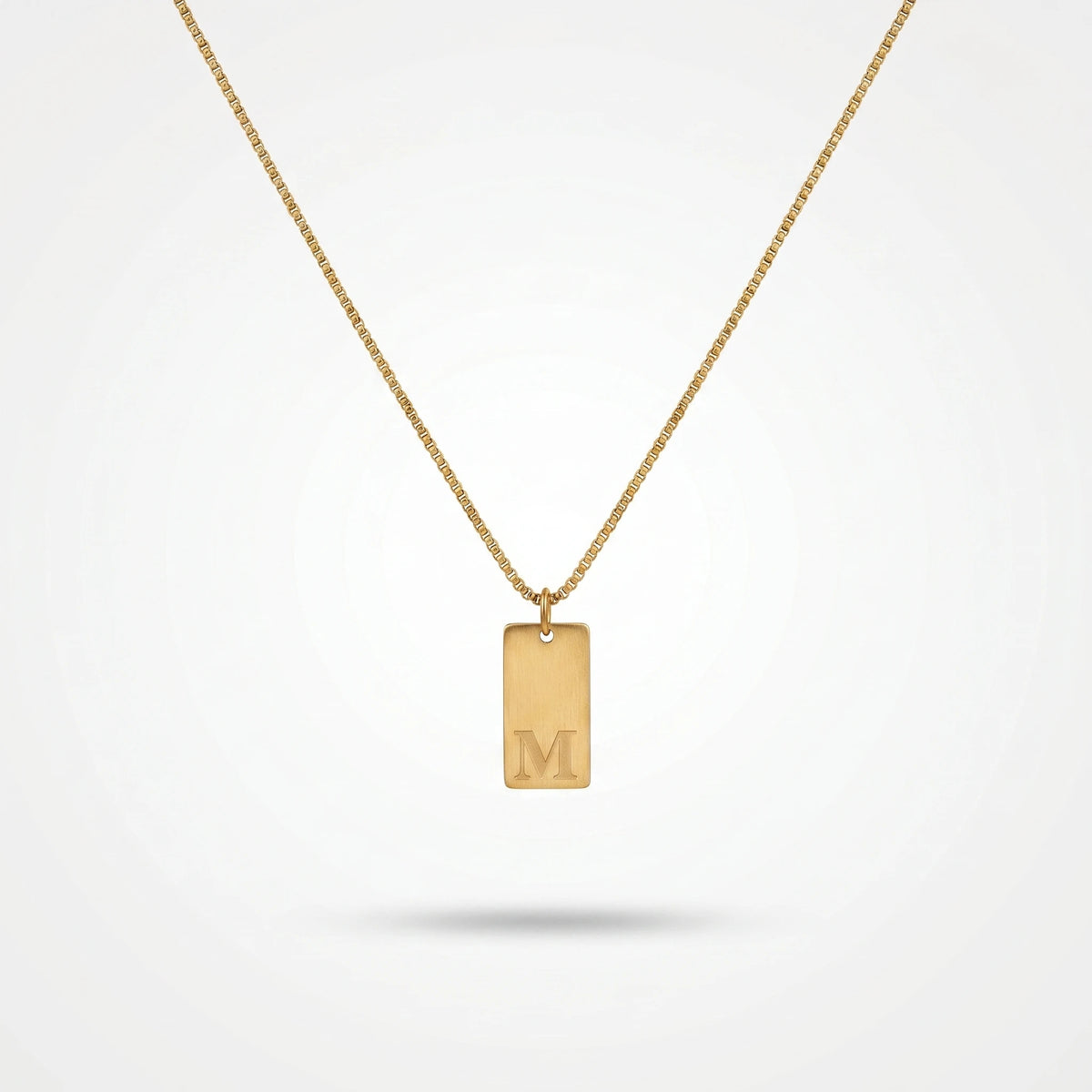 QIAOREN 10816 Tarnish Resistant Gold Plated Stainless Steel Orthodox Letter Pendant Necklace Dainty Box Chain Party Jewelry