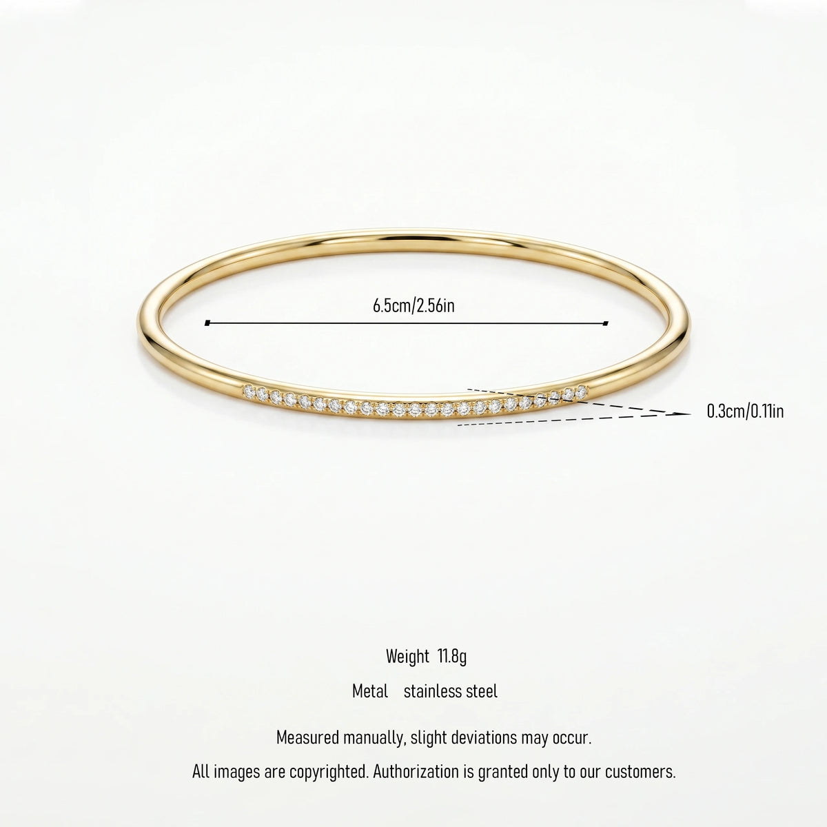 QIAOREN 12784 Minimalist Plain Thick Gold Round Bracelet Stainless Steel Polished Stackable Wrist Jewelry