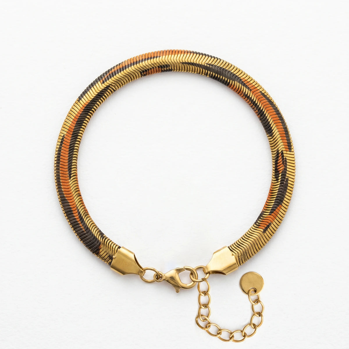 QIAOREN 10641 Luxury Gold Snake Chain Stainless Steel Bracelet Waterproof Minimalist Adjustable Wrist Jewelry for Women