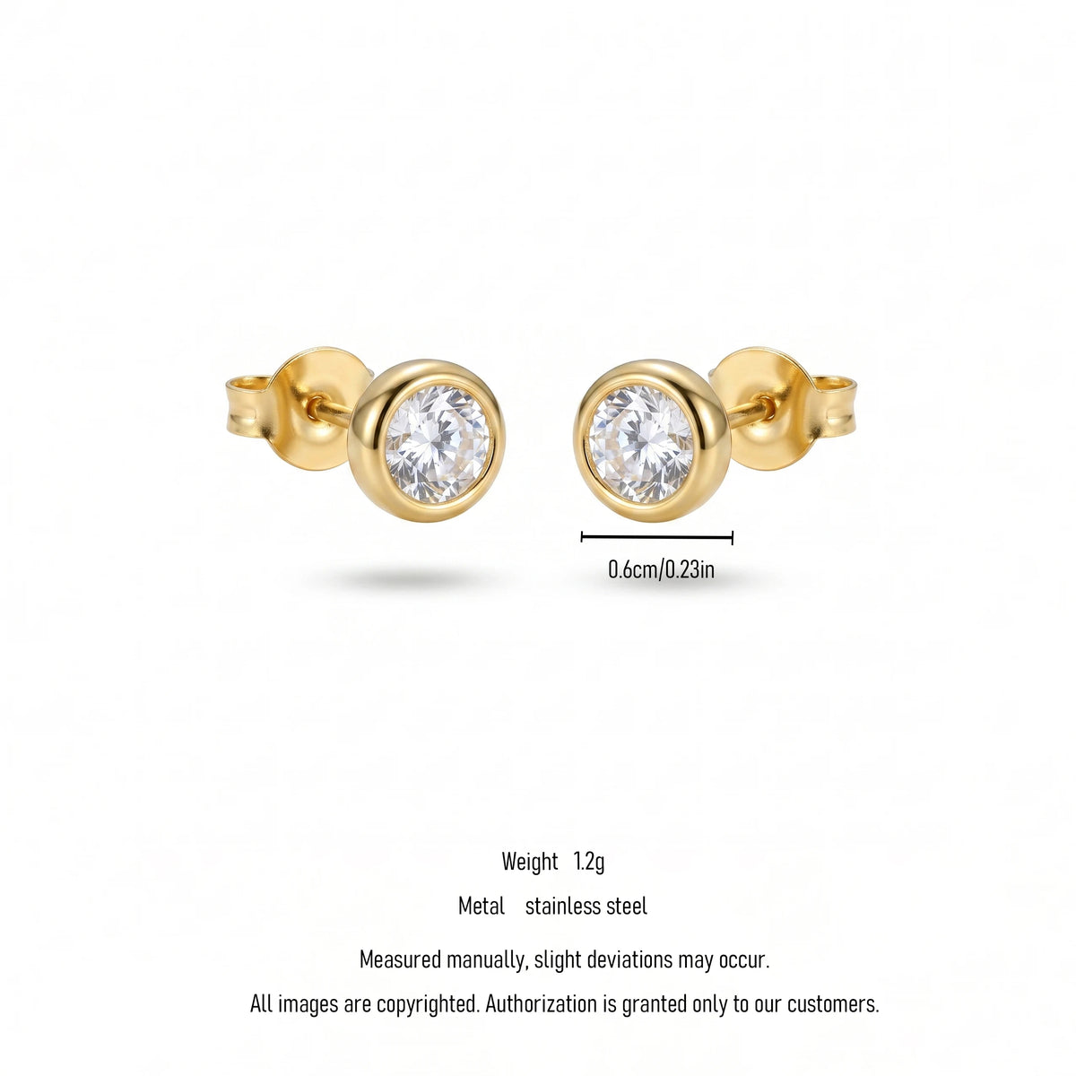 QIAOREN 12190-201 Multi-Color Birthstone Crystal Tiny Studs Hypoallergenic Daily Wear Jewelry Gift for Women