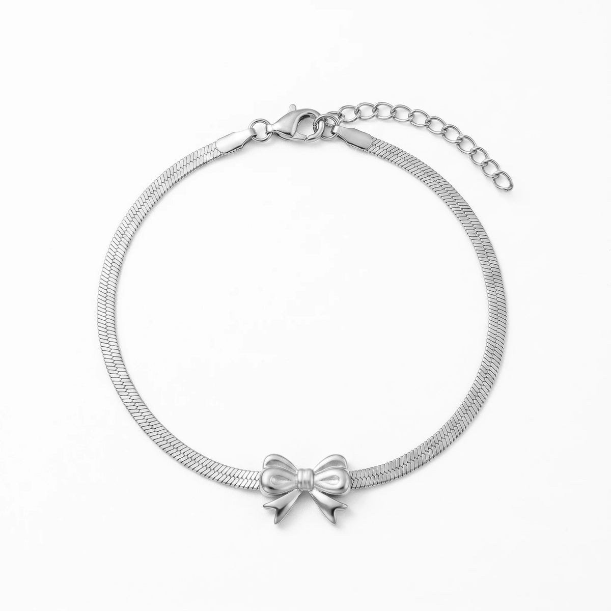 QIAOREN 10639 Stainless Steel Butterfly Bow Bracelet for Women's Trendy Gift Occasion Casual Daily Wear Gold Plated