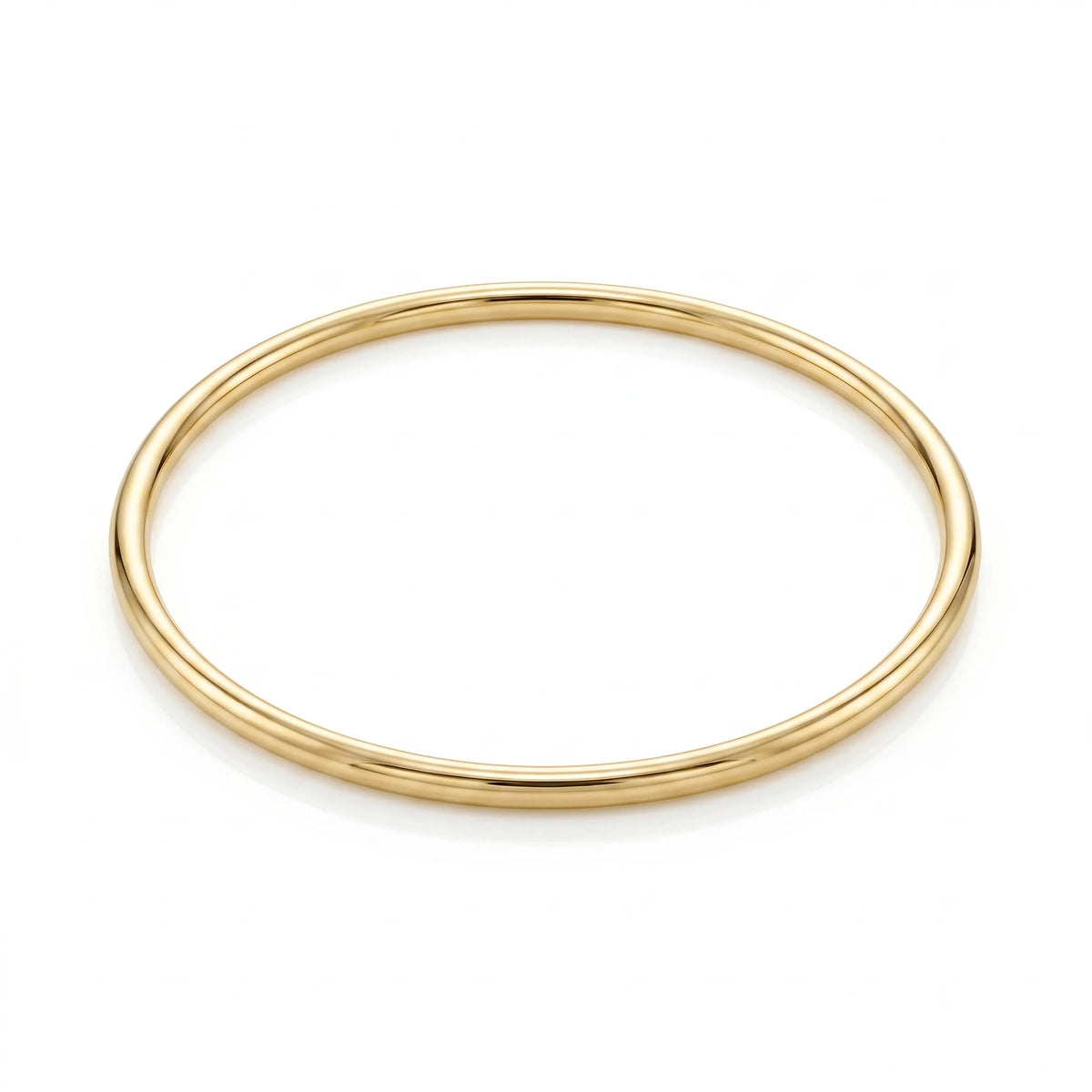QIAOREN 12783 Trend Plain Thick Polished Gold Bangle Stainless Steel Minimal Stack Daily Wrist Jewelry