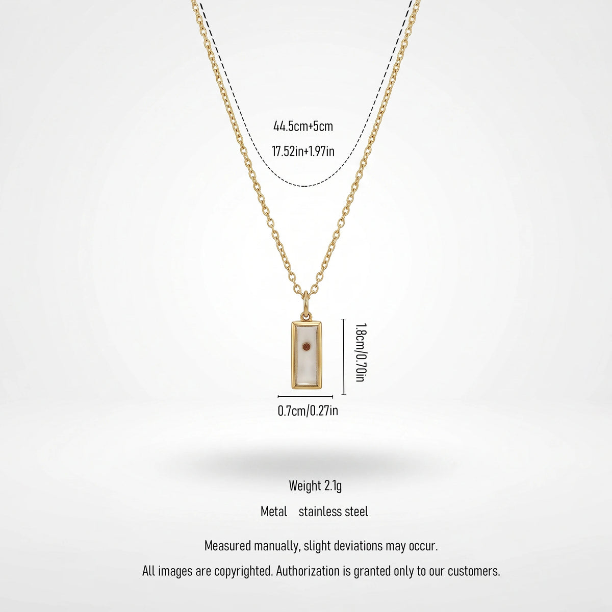 QIAOREN 13420 Stainless Steel Bar Pendant Necklace Minimalist Dainty Geometric Necklace Fashion Jewelry for Women