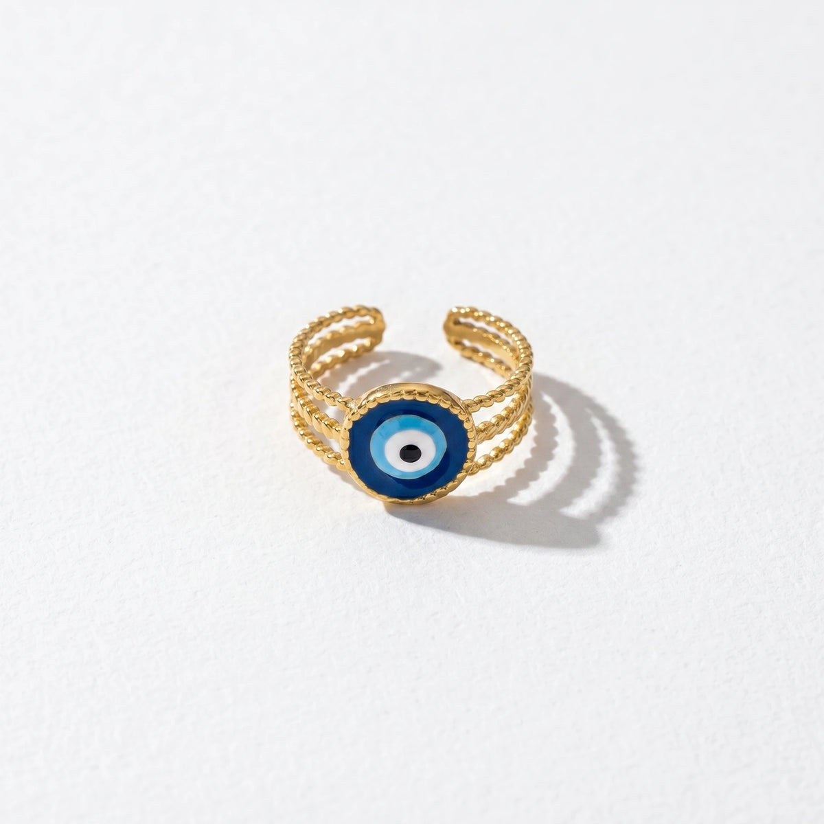 QIAOREN Stainless Steel Adjustable Stackable Ring Set Gold Plated Colorful Enamel Fashion Open Rings for Women