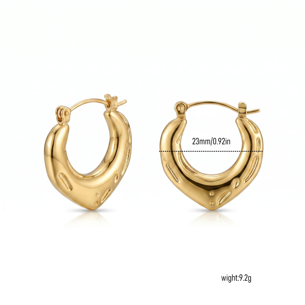 QIAOREN New  18K Gold Plated Stainless Steel Women Zircon  Hoop Earrings Set Fashion Jewelry Clip Stud Earrings