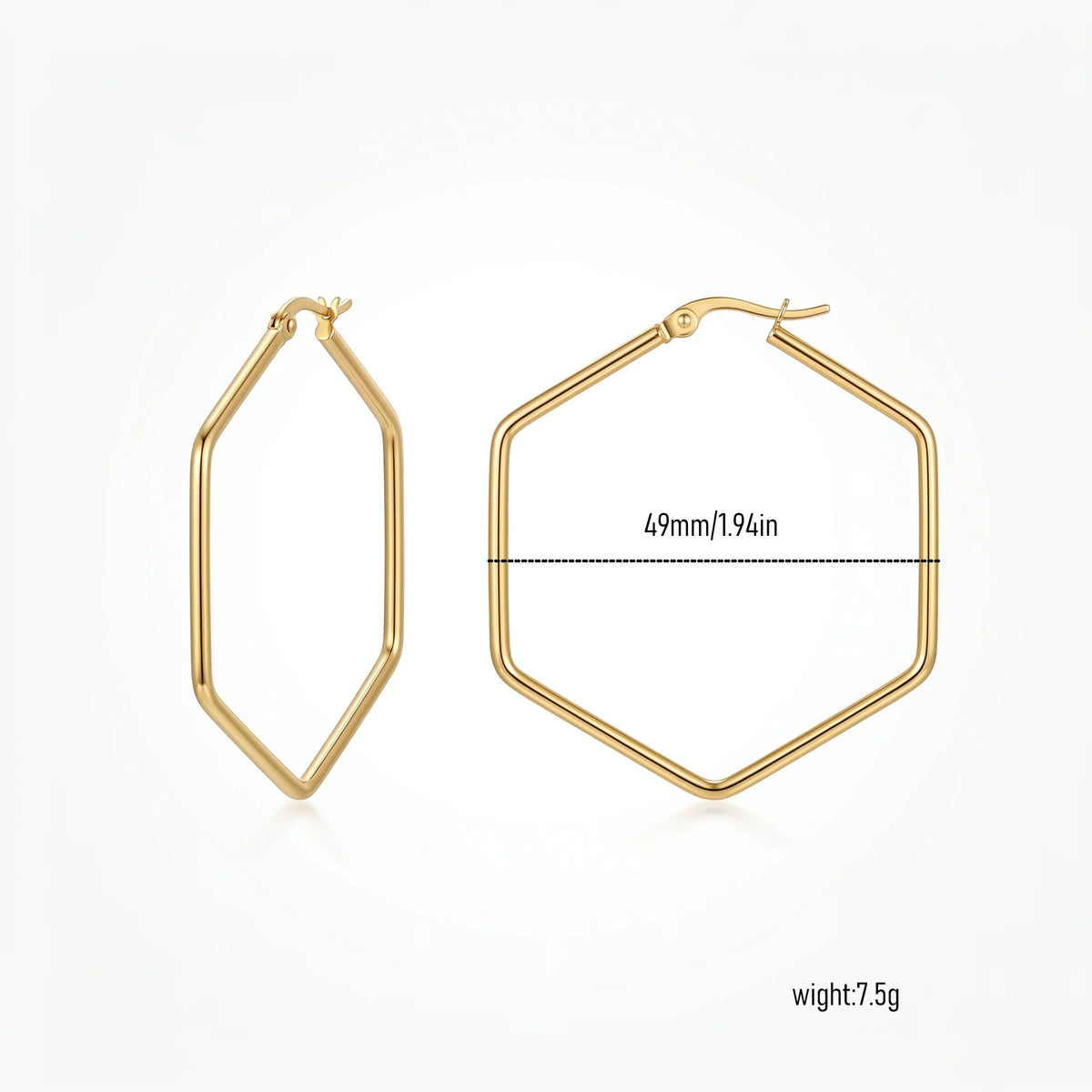QIAOREN New  18K Gold Plated Stainless Steel Women Zircon  Hoop Earrings Set Fashion Jewelry Clip Stud Earrings