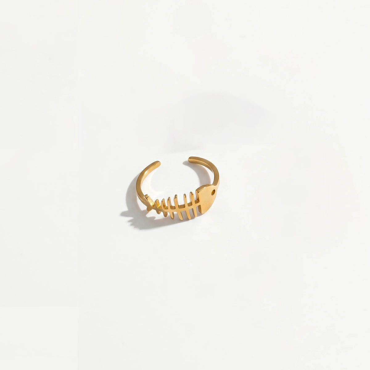 QIAOREN 10711 Stainless Steel Gold Adjustable Open Rings Multi Design Wave Fish Bone Braided Stack Finger Jewelry for Women