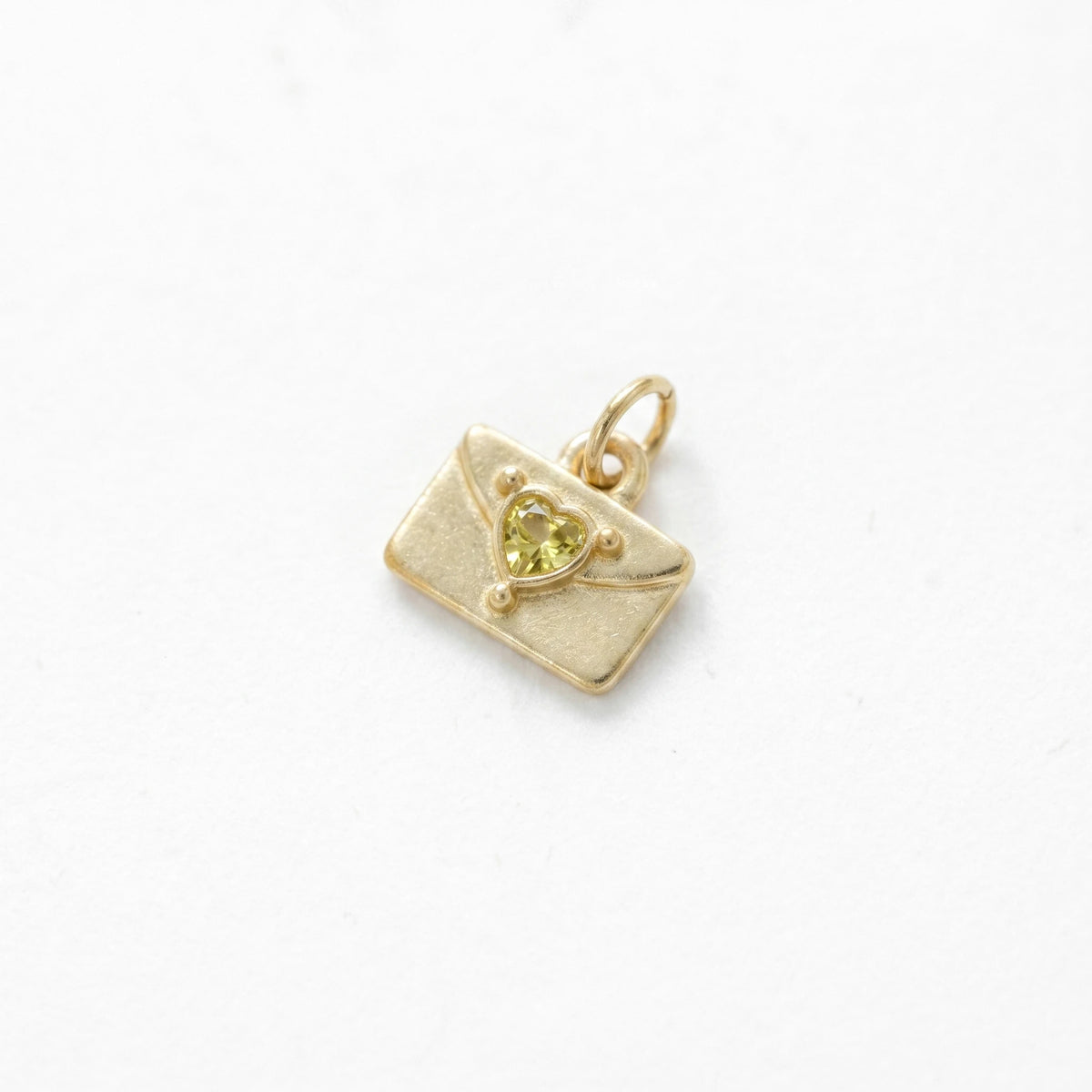 QIAOREN 12437-48   12 Birthstone Envelope Drop Earrings, Gold Plated Stainless Steel Love Letter Studs