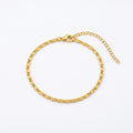 QIAOREN 10617 Gold Silver Geometric Chain Bracelet Stainless Steel 18K Plated Tarnish Free Trendy Buddhism Fashion