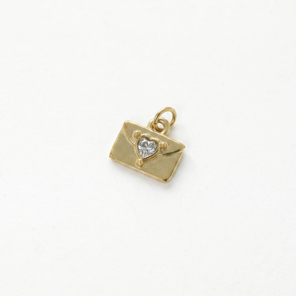 QIAOREN 12437-48   12 Birthstone Envelope Drop Earrings, Gold Plated Stainless Steel Love Letter Studs