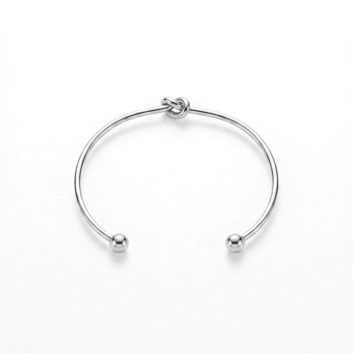 QIAOREN 10592 Love Knot Open Cuff Bangle 18K Gold Plated Stainless Steel Waterproof Tarnish Free Jewelry for Women