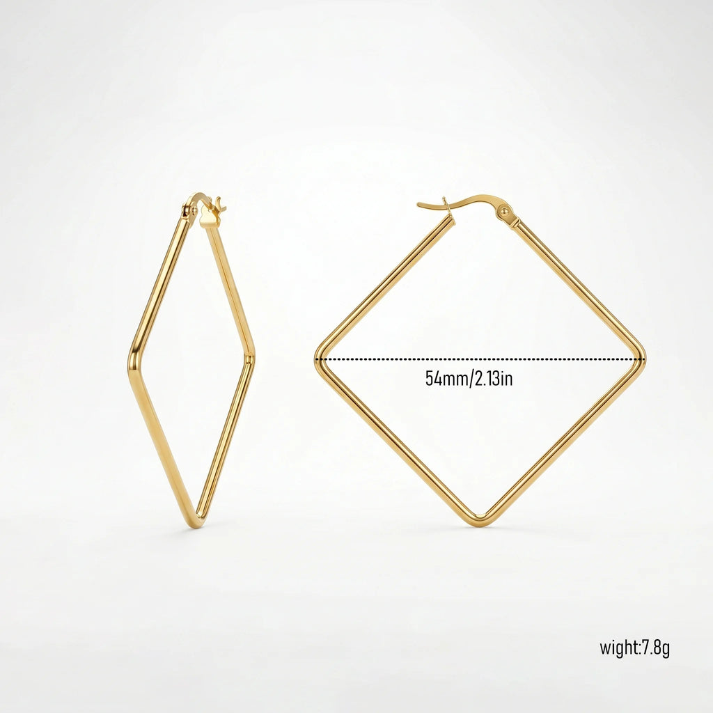 QIAOREN New  18K Gold Plated Stainless Steel Women Zircon  Hoop Earrings Set Fashion Jewelry Clip Stud Earrings