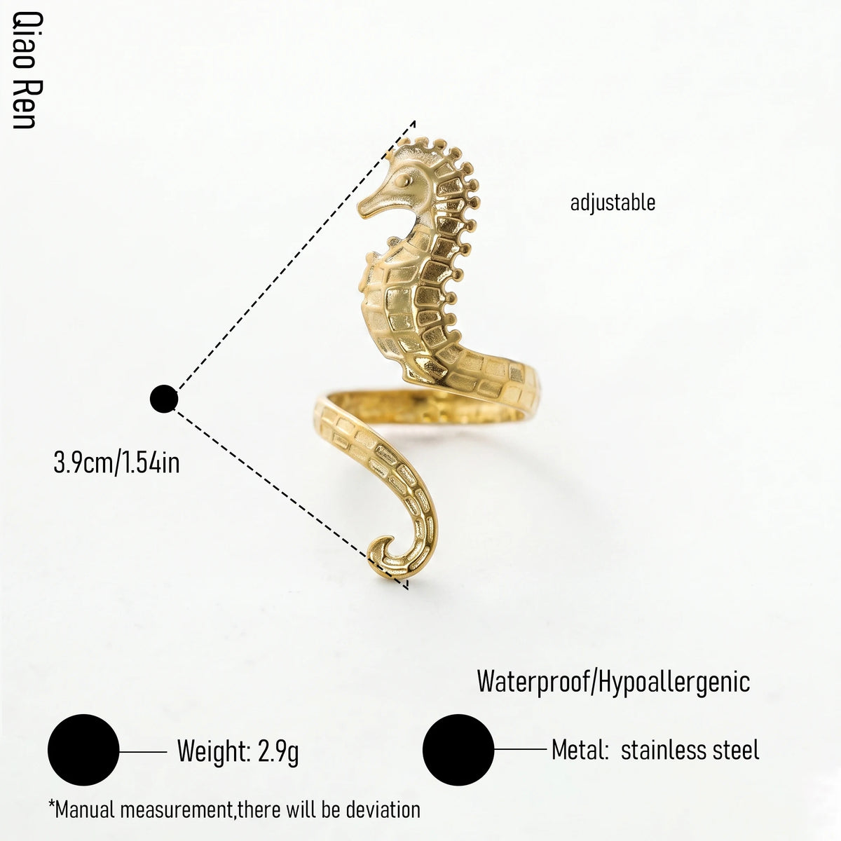 QIAOREN 14239-50 Vintage Textured Gold Open Cuff Ring Set, Hippie Bohemian Stackable Adjustable Rings for Women