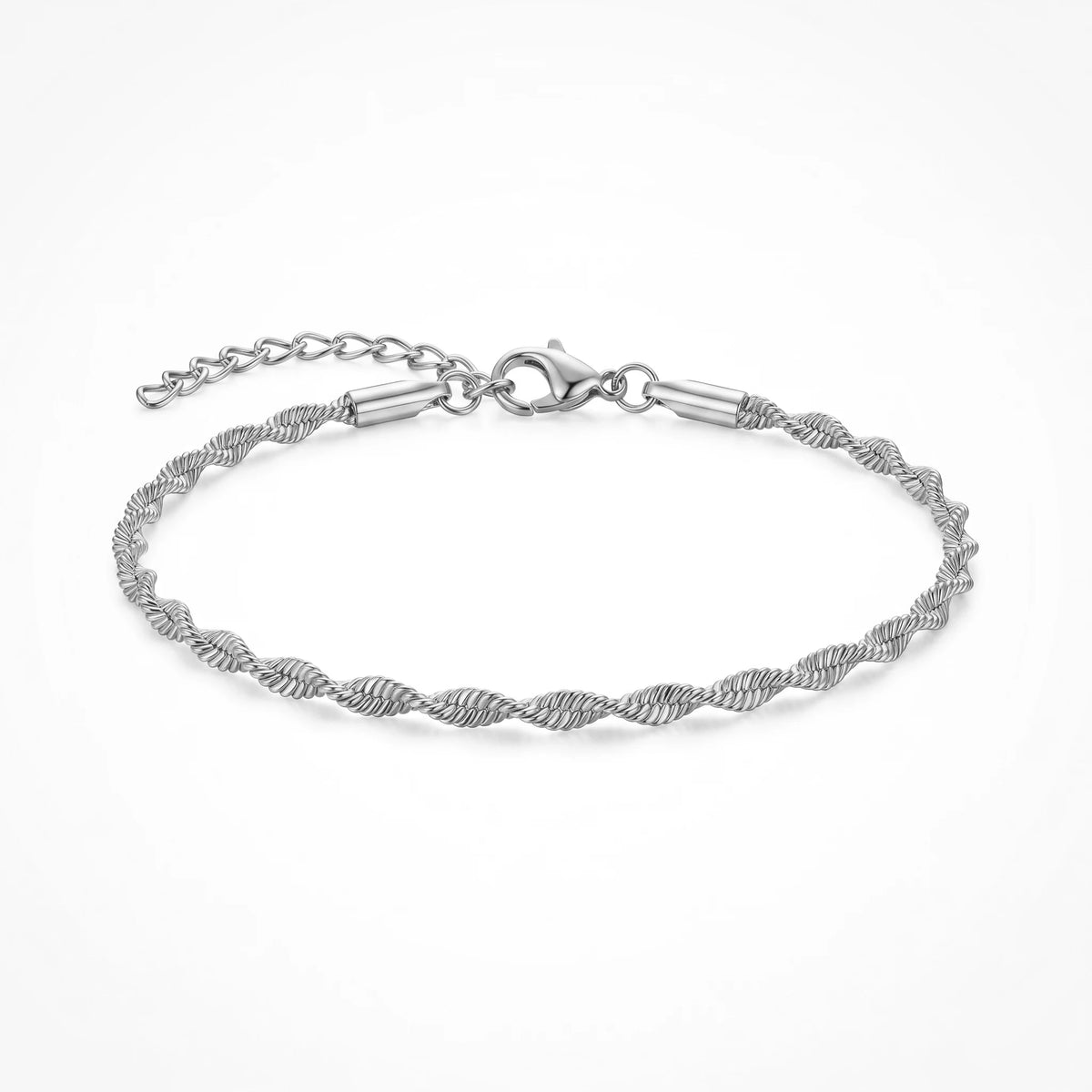 QIAOREN 11085 Luxury Twisted Rope Chain Bracelet Stainless Steel Waterproof Gold Minimalist Bracelet for Women Daily Jewelry