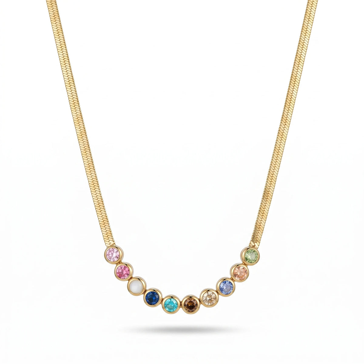 QIAOREN 13521 Wholesale Waterproof Stainless Steel Jewelry Minimalist Gold Plated Necklace for Custom Fashion
