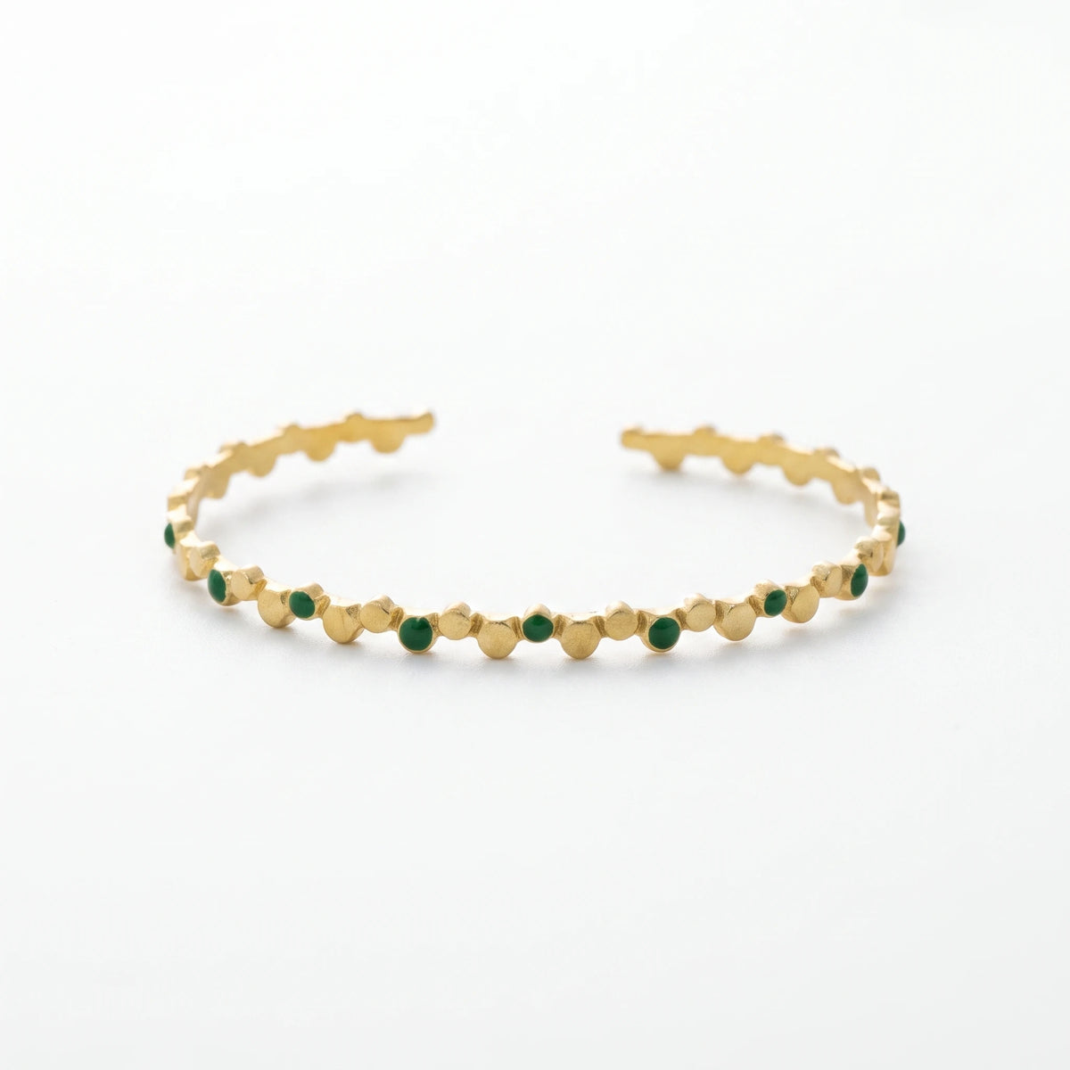 QIAOREN 14121-22 Stainless Steel Beaded Open Cuff Bracelet Gold Waterproof Minimalist Jewelry OEM ODM
