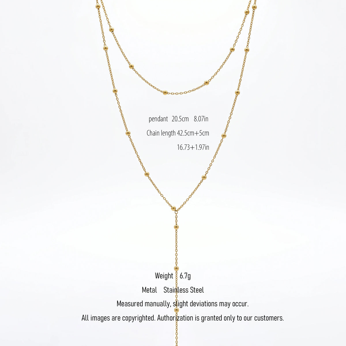 QIAOREN 10546 Trendy Geometric Link Chain Necklace 18K Gold Plated Stainless Steel Waterproof Tarnish Free Women's Jewelry