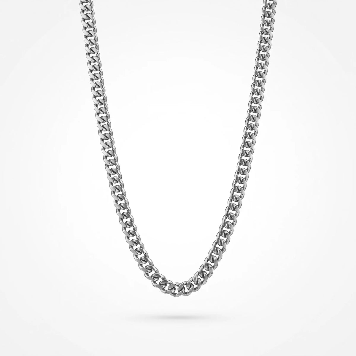 QIAOREN 11291 Minimalist Basic Medium Curb Chain Necklace  Stainless Steel Stackable Daily Wear Jewelry