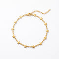 QIAOREN 10784 Hypoallergenic Stainless Steel Star Link Bracelet 18K Gold Plated Adjustable Trendy Fashion Jewelry Gift for Girls