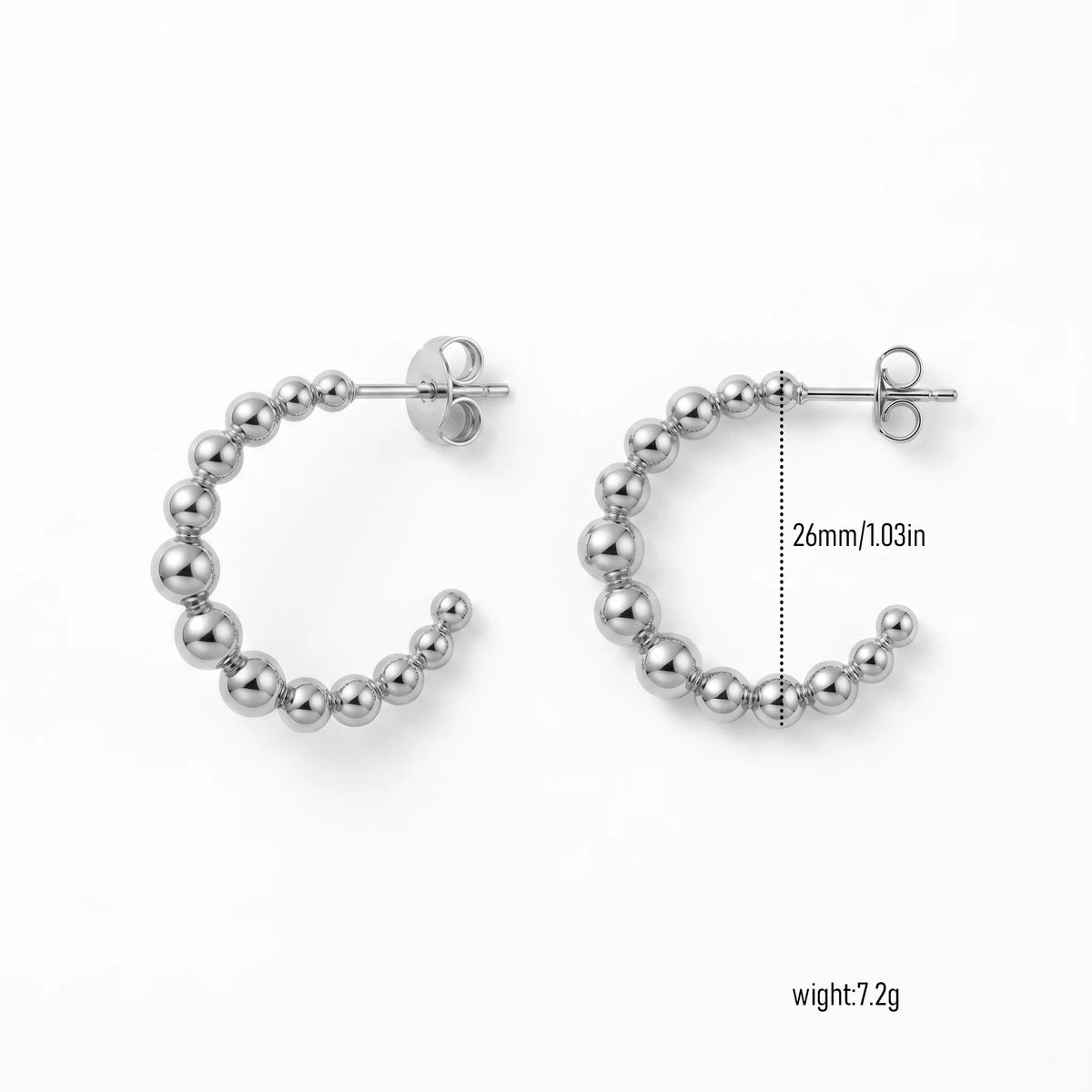 QIAOREN New  18K Gold Plated Stainless Steel Women Zircon  Hoop Earrings Set Fashion Jewelry Clip Stud Earrings