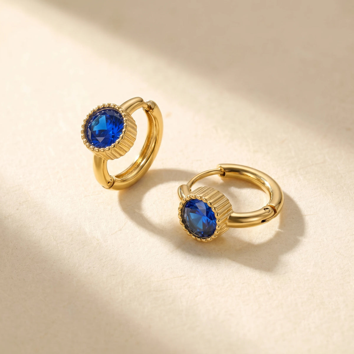 QIAOREN 12149-52 Mixed Color Round Zircon Stainless Steel Mini Huggie Hoops PVD Gold Trend Gift Earrings  for American Buyers