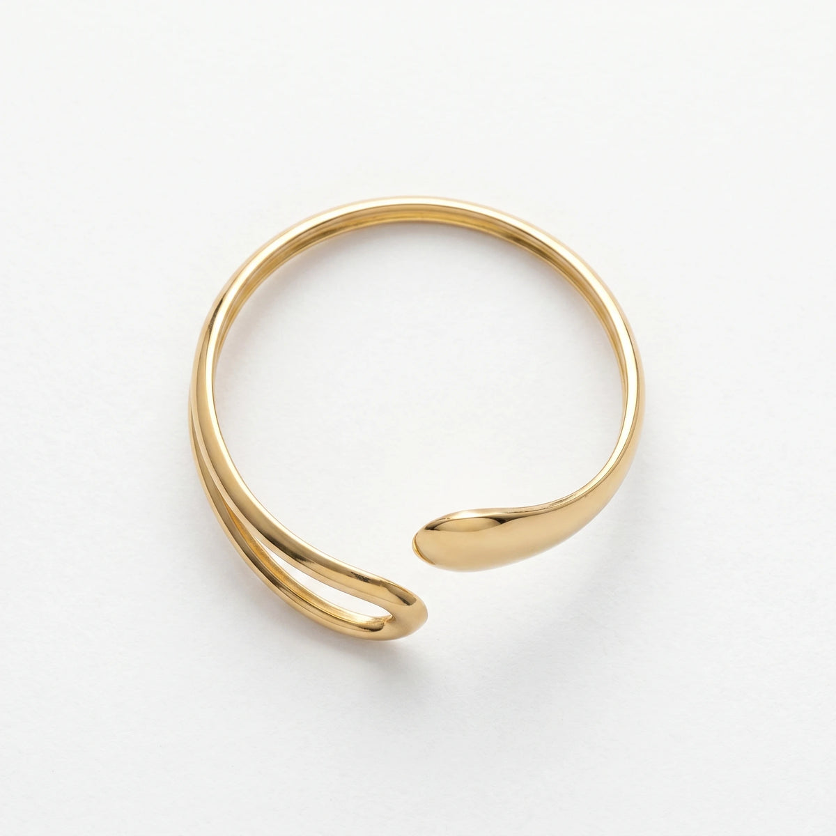 QIAOREN 12710 Boho Irregular Big Small Sculpted Flower Open Gold Bangle Stainless Steel Hollow Stackable Bracelet Wholesale