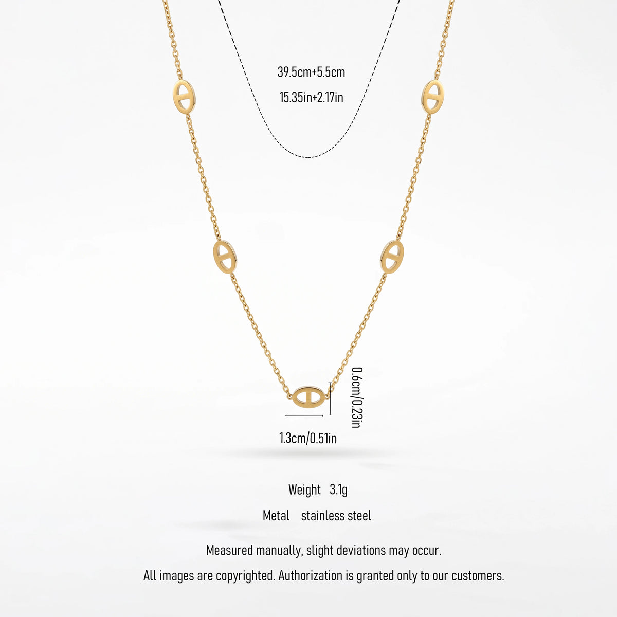 QIAOREN 13173 Stainless Steel Layered Cross Necklace Gold Plated Christian Faith Pendant Necklace Minimalist Jewelry for Women