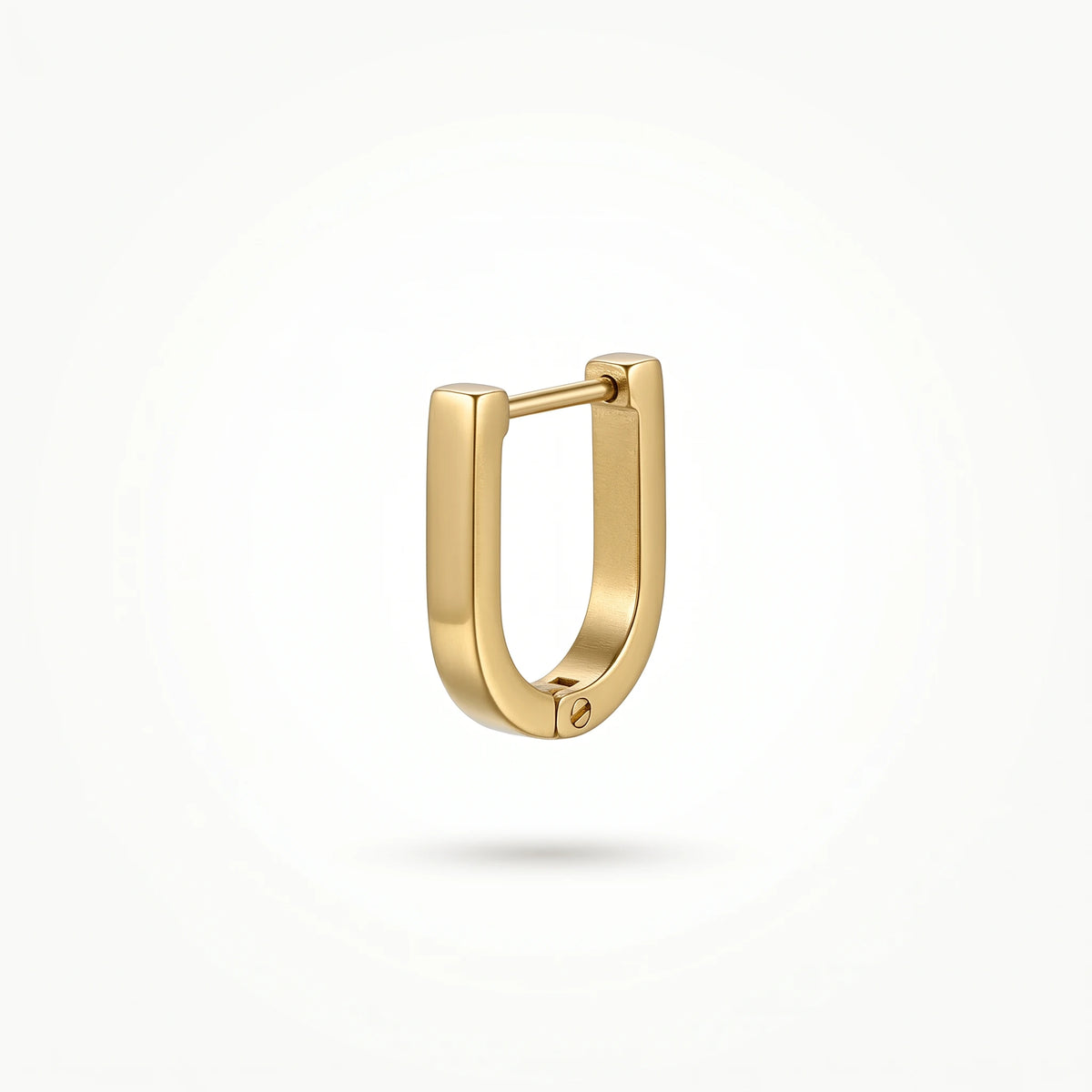 QIAOREN 12569 Minimalist U Shape Huggie Hoop Earrings PVD  Stainless Steel Hypoallergenic Waterproof Geometric
