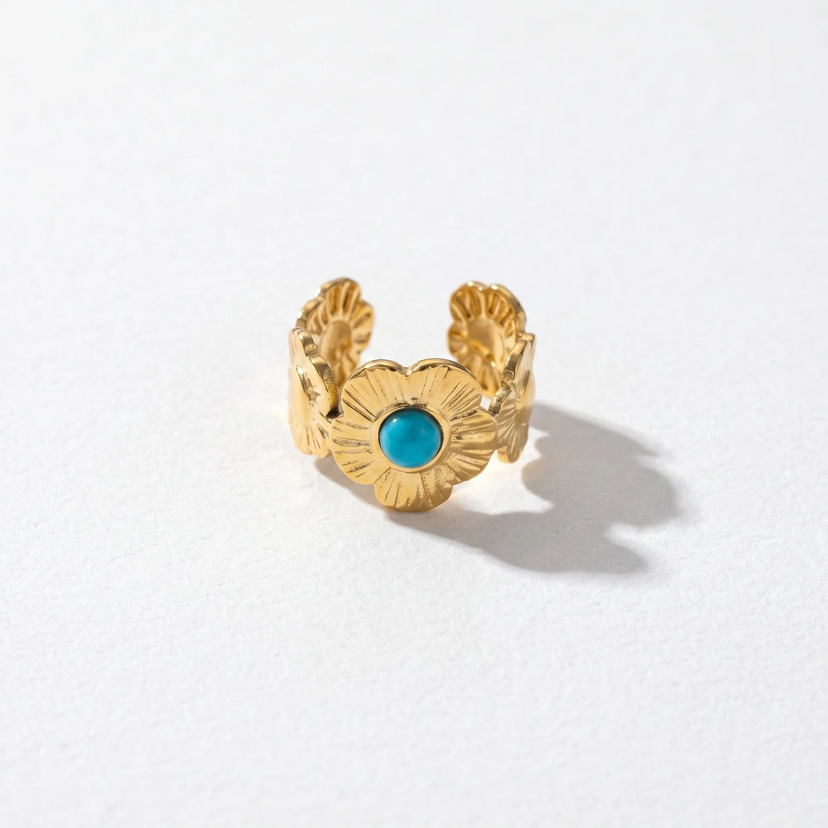 QIAOREN Stainless Steel Adjustable Stackable Ring Set Gold Plated Colorful Enamel Fashion Open Rings for Women