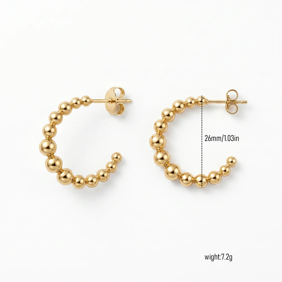 QIAOREN New  18K Gold Plated Stainless Steel Women Zircon  Hoop Earrings Set Fashion Jewelry Clip Stud Earrings