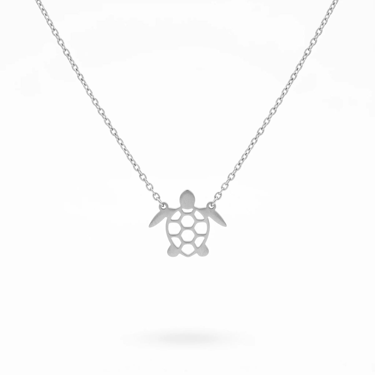 QIAOREN 11329 Women's Trendy 18K Gold Plated Hollow Sea Turtle Pendant Necklace Stainless Steel Tarnish Free Waterproof Jewelry