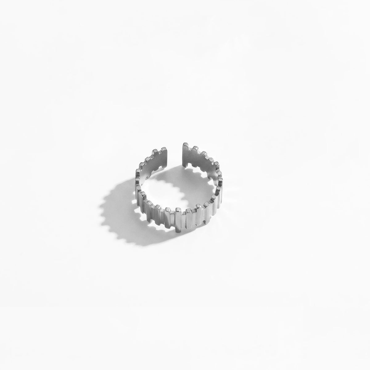 QIAOREN 10711 Stainless Steel Gold Adjustable Open Rings Multi Design Wave Fish Bone Braided Stack Finger Jewelry for Women