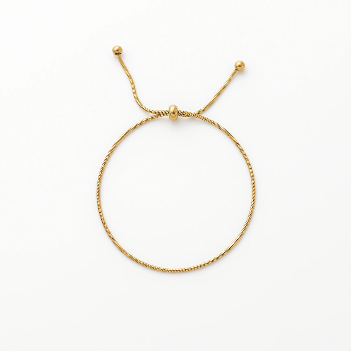 QIAOREN 13300 Thin Chain Bracelet Gold Plated Steel Adjustable Slider Waterproof Minimalist Women Daily Wrist Jewelry Gift