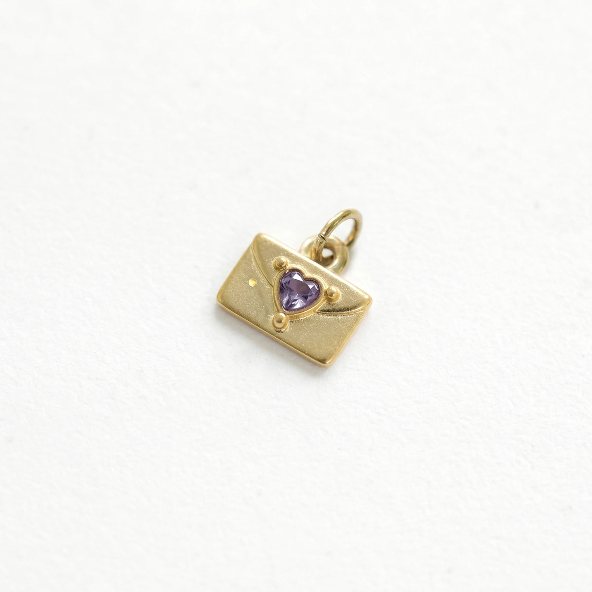 QIAOREN 12437-48   12 Birthstone Envelope Drop Earrings, Gold Plated Stainless Steel Love Letter Studs